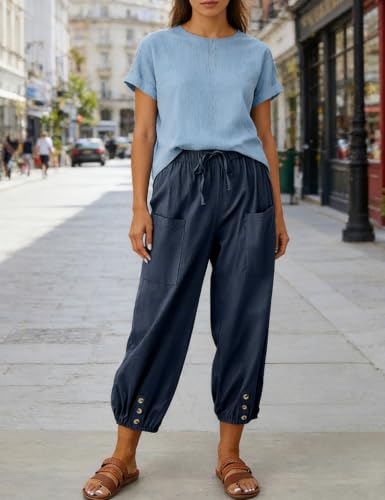 Image of Bozanly Women Casual Harem Pant Boho Loose Yoga Capris Trousers 2026