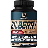 DEDICAD 10in1 Bilberry Extract for Eyes Supplement - 9260mg with Grape Seed, Carrot, Elderberry, Eye