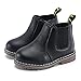 Cheerful Mario Bottines Chelsea Fille Garcon Cuir Zippée Bottes et bottines Unisexe Bébé Enfant 1-5 Ans Noir 29 EU