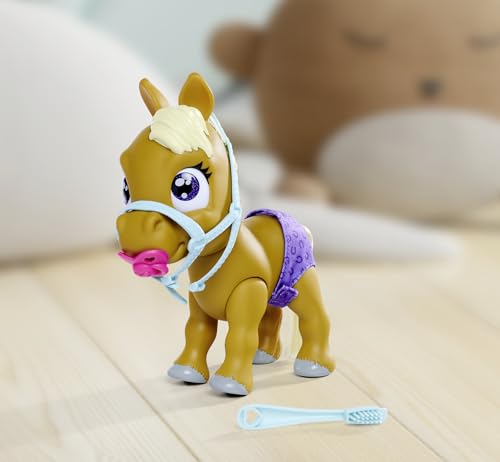 Simba 105950009 - Pamper Petz Pony, 24cm Spielzeug Pferd mit Trink- und Nässfunktion, Fohlen, kämmbarer Schweif, Color Change, Tierbaby mit Windel, 11 Überraschungen, für Mädchen und Jungen ab 3 Jahre