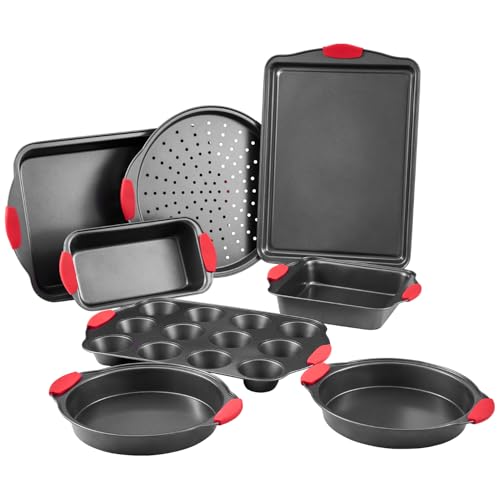 VEVOR Baking Pans Set, 8-Piece, Nonstick Carbon Steel Cookware Sh...