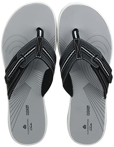 Clarks Women's Brinkley Jazz Flip Flop, Black Synthetic, 7 M Us #TOP6