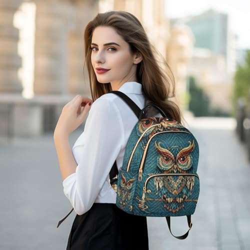 Image of ALAZA Owl Print Boho Ethnic Mini Backpack Purse for Women Travel Bag Fashion Daypack Back Pack Shoulder Bag