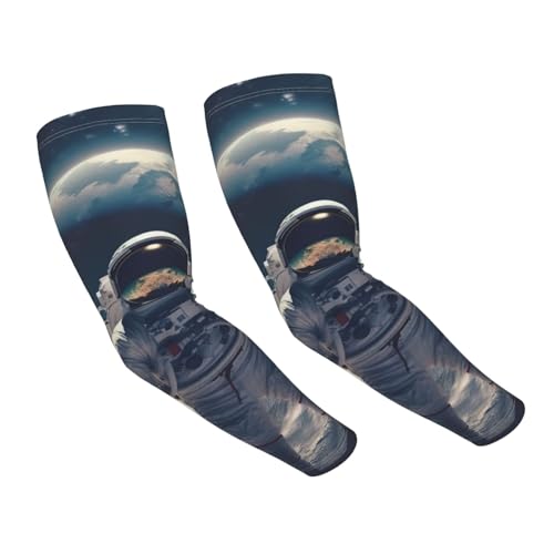 RLDOBOFE UV Sun Protection Arm Sleeves Astronaut Compression Sleeves Cooling Arm Sleeves for Men Women Gardening Sleeves