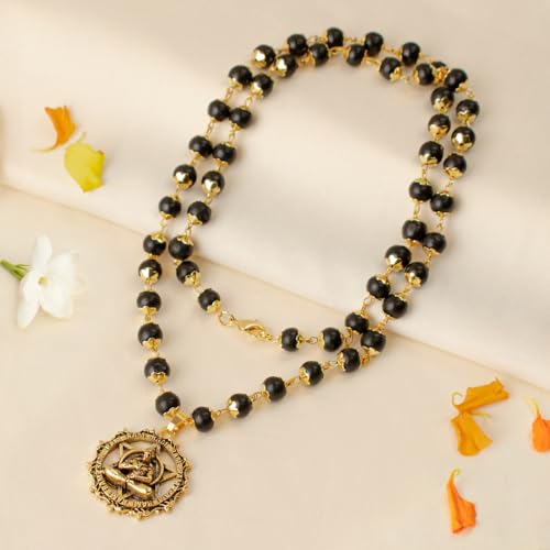 Image of Astrotalk Karungali Malai with Hanuman Kavach Pendant | Karungali Mala Original 54 Beads | Blessings of Lord Hanuman & Murugan | Divine Mala for Protection & Strength | Gift for Man & Woman