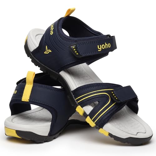 Image of YOHO TrailMark 002 Sports Sandals for Men | Comfortable & Lightweight | Flexible & Breathable | Footpharma footbed | Anti-Skid Footwear for Trekking, Hiking & Outdoor
