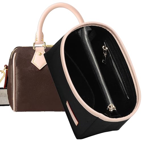 Image of Doxo Purse Organizer Insert, Bag Organizer for Tote & Handbags, Bag in Bag, Perfect for LV Speedy 20 and More(Black,Small)
