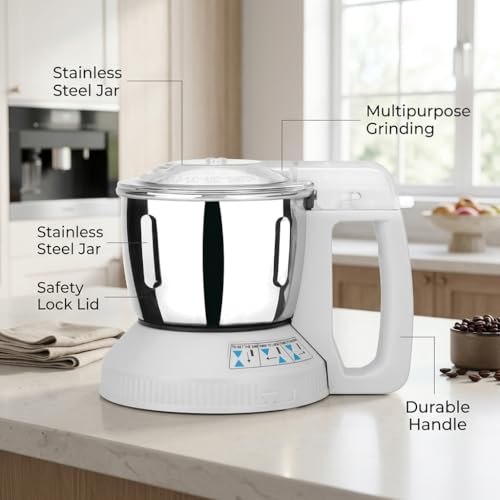 Image of Panasonic AC-310MA 600 ML Multi Jar Steel With Safety Lock (White) (Suitable For MX Series Models AC560, AC555, AC460, AC400, AC360, AC350, AC310, AC300, AC250, AC220, AC210)