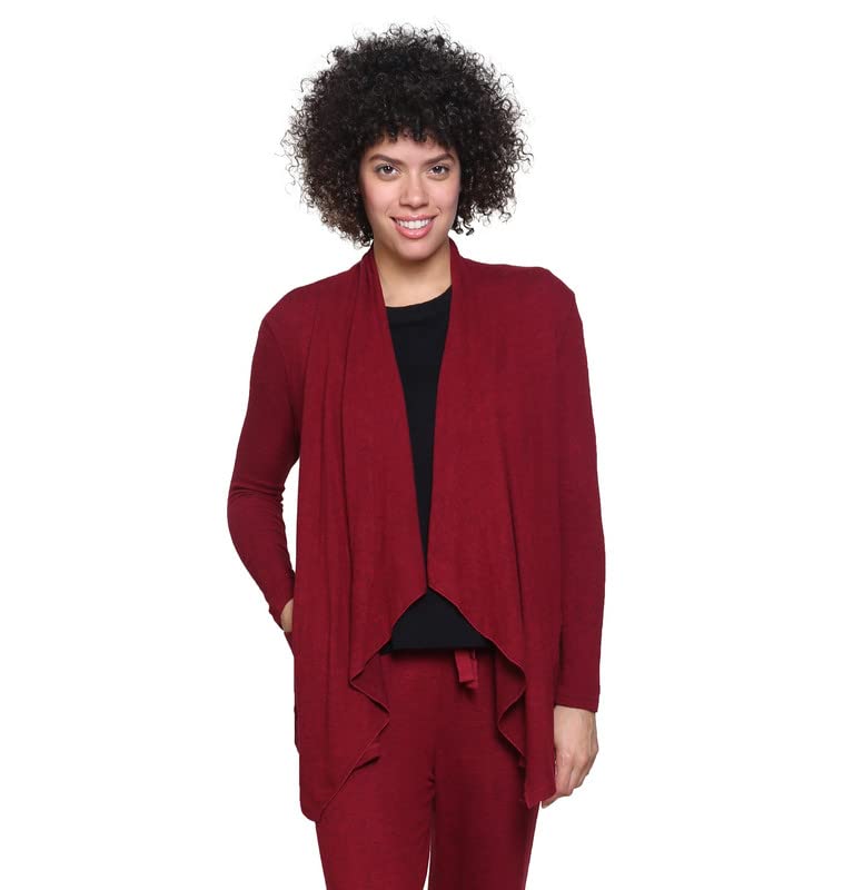 Image of LA CERA Women's Open Front Casual Long Sleeve Knit Classic Sweaters Comfortable Brushed Cascase Cardigan