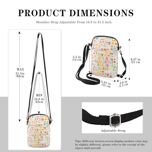 GJTIM Quilter Gift for Seamstress Women It’s A Beautiful Day to Quilt Sewing Project Crossbody Bag Gift for Sewing Lovers2