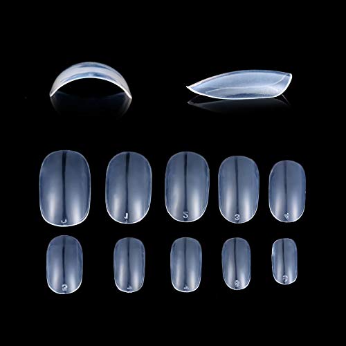 YOYOLE Oval Clear: Fake Nails 1200Pcs DIY Nail Art 10 Sizes Fake Nails Short Oval Nails Round Nails Full Cover Artificial Glue On Nails Natural/Clear/White The Acrylic Nail (Oval Clear)