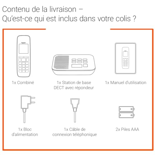 Téléphone fixe sans fil blanc Gigaset E290A à larges touches écran rétroéclairé - 6
