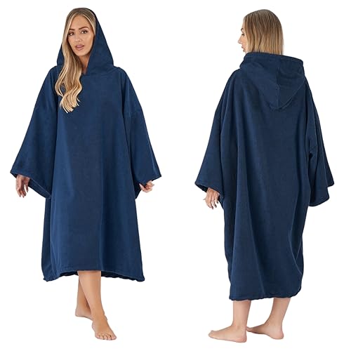 Poncho à capuche adulte serviette bain natation surf microfibre