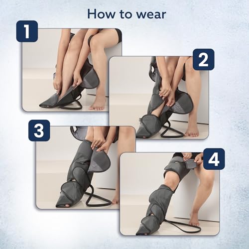 Image of AGARO MAGMA Air Compression Leg Massager, Leg Foot Calves Thigh Massage Machine with Handheld Controller for Muscle relaxation and Blood Circulation (Black)