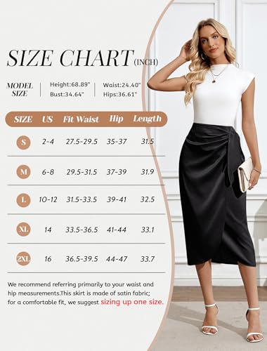 Women Satin Midi Skirt - image 4