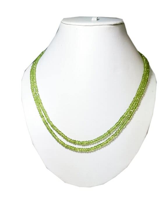 Peridot rondelle faceted beads 16" pour creation bijoux pierre verte
