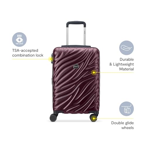 Delsey Paris Alexis Durable Hardside Luggage, Expandable Lightweight 4-Wheel Spinner, Easy Grip Telescoping Handle for Smooth Mobility, TSA-Lock Incorporated, Men and Women, Burgundy, Carry-On 21-Inch2
