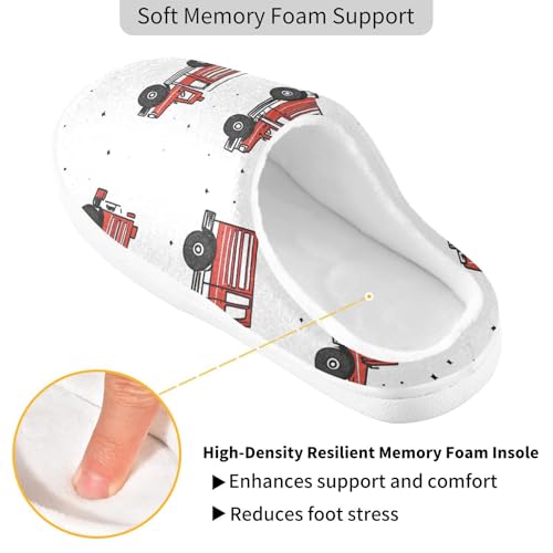 Funny Car White Womens Cotton Slippers Comfort Memory Foam Bedroom Shoes for Spa Birthday Presents 6-72