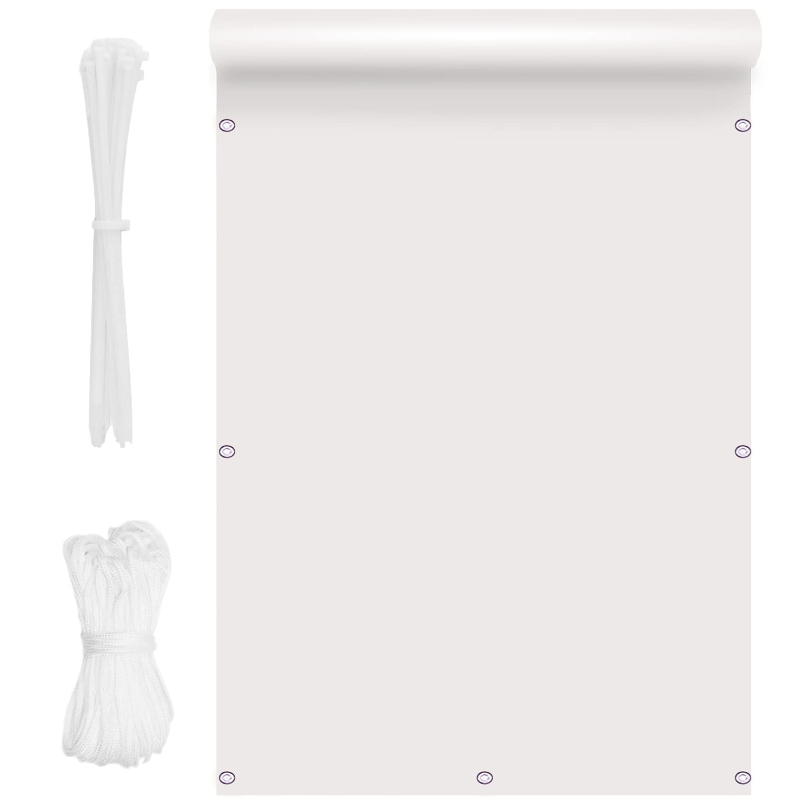 GJZQDKX Balcony Privacy Screen Cover 1x6.5m Sun Protection Weatherproof Shield for Outdoor Facility Party High Visibility Reduction White Privacy Protector