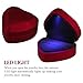 HEALEEP Ring Box with Light: Fashion Heart-shaped Engagement Ring Case Display Organizer for Proposal Anniversary Wedding