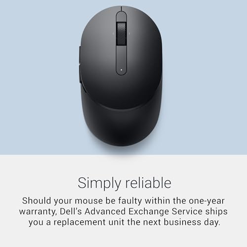 Image of Dell Advanced Wireless Compact Mouse - MS510 - Battery Type AA, (DPI) Adjustable at 1000, 1600 (Default), 2400 and 4000, Buttons 7, Run Time 36 Months, 1 Year Advanced Exchange Service, Black