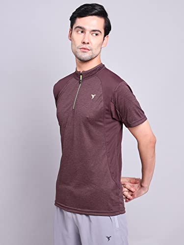Image of TECHNOSPORT Men's Polyester Slim Fit T-Shirt