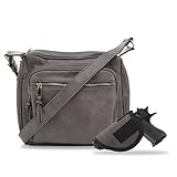 JESSIE & JAMES | Concealed Crossbody Gunbag RFID Blocking Locking Firearm Removable holster | GY