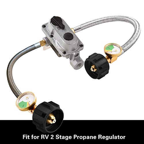 Hooshing-14-NPT-RV-Propane-Pigtail-Hoses-with-Gauge-12-Inch-Stainless-Steel-Braided-Propane-Tank-Pigtail-Connector-for-Standard-Two-Stage-Regulator-2-Pack