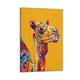  CWBUFD Poster decorativo su tela con animali del cammello magico per la camera da letto, 40 x 60 cm