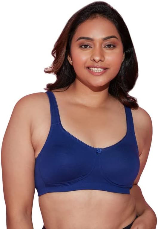 NYKDWomen's Cotton Non-Padded Wire Free Casual Full Coverage Bra