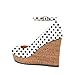 YODEKS Women's Wedge High Heels Ankle Strap Mary Jane Pumps Platform Heel Round Toe Cork Heeled Shoes Black Polkadot US10