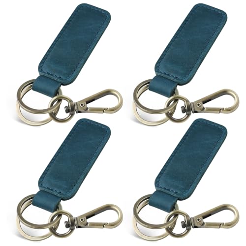 Image of Jack&Chris Genuine Leather Car Keychain, Universal Key Fob Keychain, Leather Key Chain Holder for Men and Women, JC306