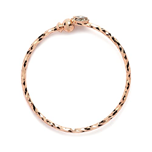 Rose Gold-Plated Peacock Kada Bracelets Set