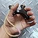 DLWCN Mini Slingshot with Flat and Round Bands, Black Nylon Fiber, Ultra-Compact 3.0 x 2.9 x 0.6 Inches, Ambidextrous, 40g Lightweight, Pocket-Sized for On-The-Go Use (Black)