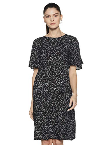 Image of Sera Women's Blue Fleared Sleeves A-line Dress