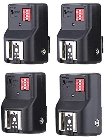 Andoer® 16 Canal Inalámbrico Remoto Kit de Disparador de Flash Contiene 1 Transmisor + 4 Receptores + 1 Cable de Sincronización para Canon Nikon Pentax Olympus Sigma Sunpak Vivitar