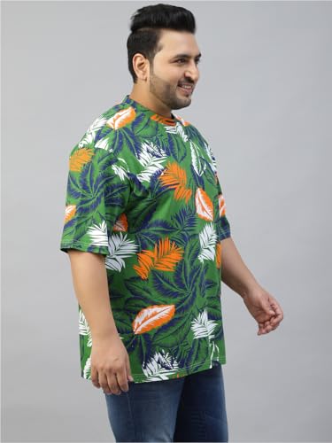 Image of Veirdo 100% Pure Cotton Oversized Loose Baggy Fit Drop Shoulder Paisley Printed Plus Size T-Shirt for Men (Sizes: 2XL to 5XL)