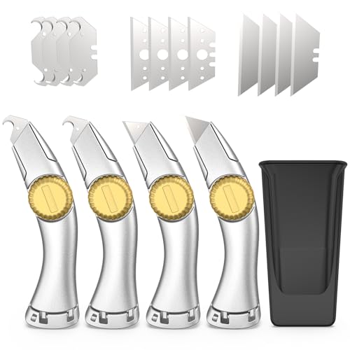 Bilivein 4PCS Silver Fixed Blade Roofing Knife