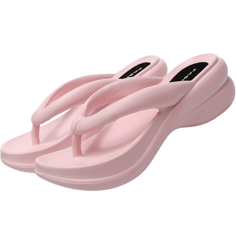 Women's summer thick-soled slippers with EVA soles are anti-slip and wear-resistant, suitable for both indoor and outdoor beaches