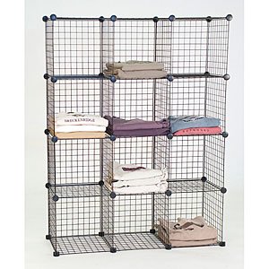 4 Bins x 3 Bins Commercial Grade Mini Grid Panel Shelf Unit