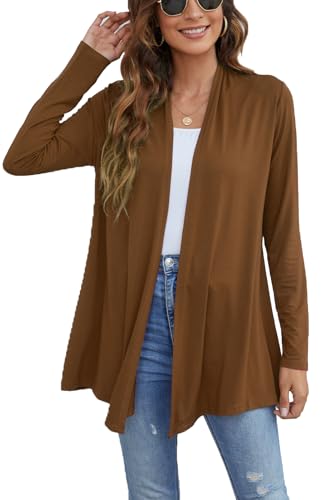 Image of Ladlop Women's Lightweight Open Front Cardigans Long Sleeve Casual Soft Drape Fall Cardigan