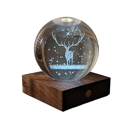  Gingko Amber Crystal Light 3D Laser Stag
