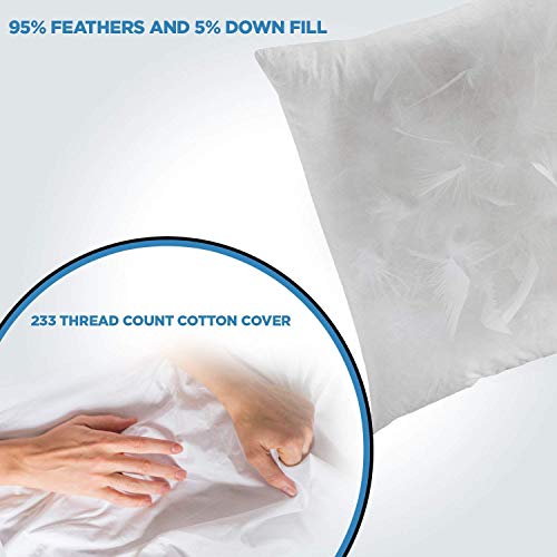 ComfyDown 95% Feather 5% Down, 14 X 18 Rectangle Decorative Pillow Insert, Sham Stuffer - Made in USA - Thumbnail 4