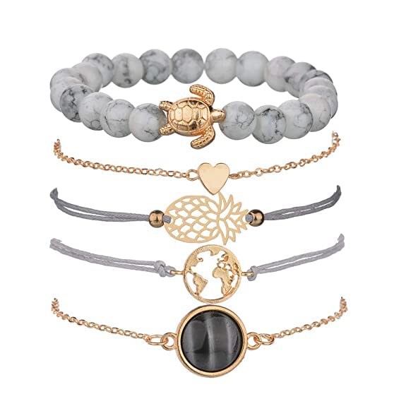 Fashion Frill Multi Strand Bracelet For Girls Beaded Bracelets Adjustable Charm Pendent Stack Bracelets Set for Women Girl Friendship Gift Bracelet Anniversary Gift For Wife (B0BC1WV2QX) Amazon Price History, Amazon Price Tracker