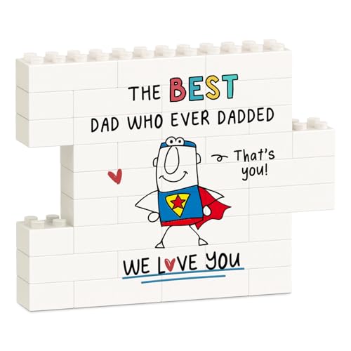 IDELTIME Dad Gifts from Daughter Son - Daddy Plaque Funny Dad Birthday Gifts Daddy Gift for Dads Birthday Father Day Christmas Home Desk Decor Unique Card for Father New Step Papa