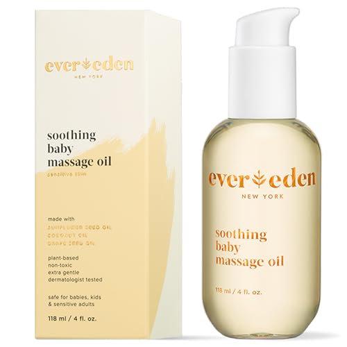 Image of Evereden Soothing Baby Massage Oil 4 fl oz. | All Natural and Clean Baby Care | Non-toxic and Fragrance Free | Plant-based and Organic Ingredients
