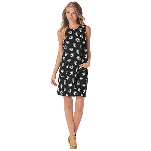 Mud Pie Women's Macy Shift Dress Black Ikat, Medium