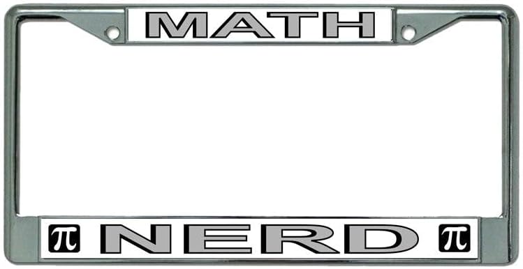 Math Nerd Chrome License Plate Frame