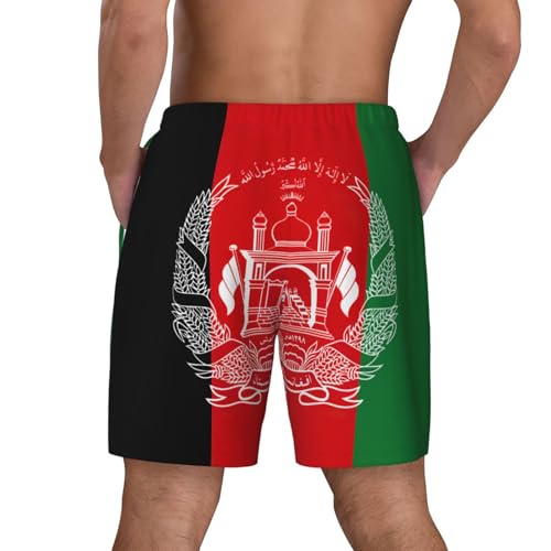 Flag of Afghanistan Breathable Fit Trends Men's Swim Trunks Board Short with Waist Elastic Band Swimming Trunks4