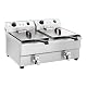 Doppelfritteuse Royal Catering aus Edelstahl mit 2 x 16 Litern